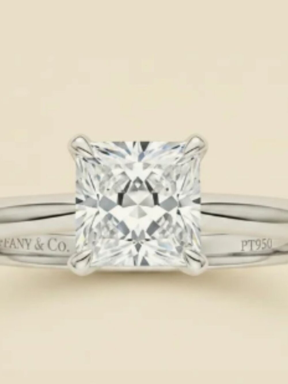 Tiffany & Co. Platinum Diamond Solitaire Bridal Registry Wedding Engagement Ring